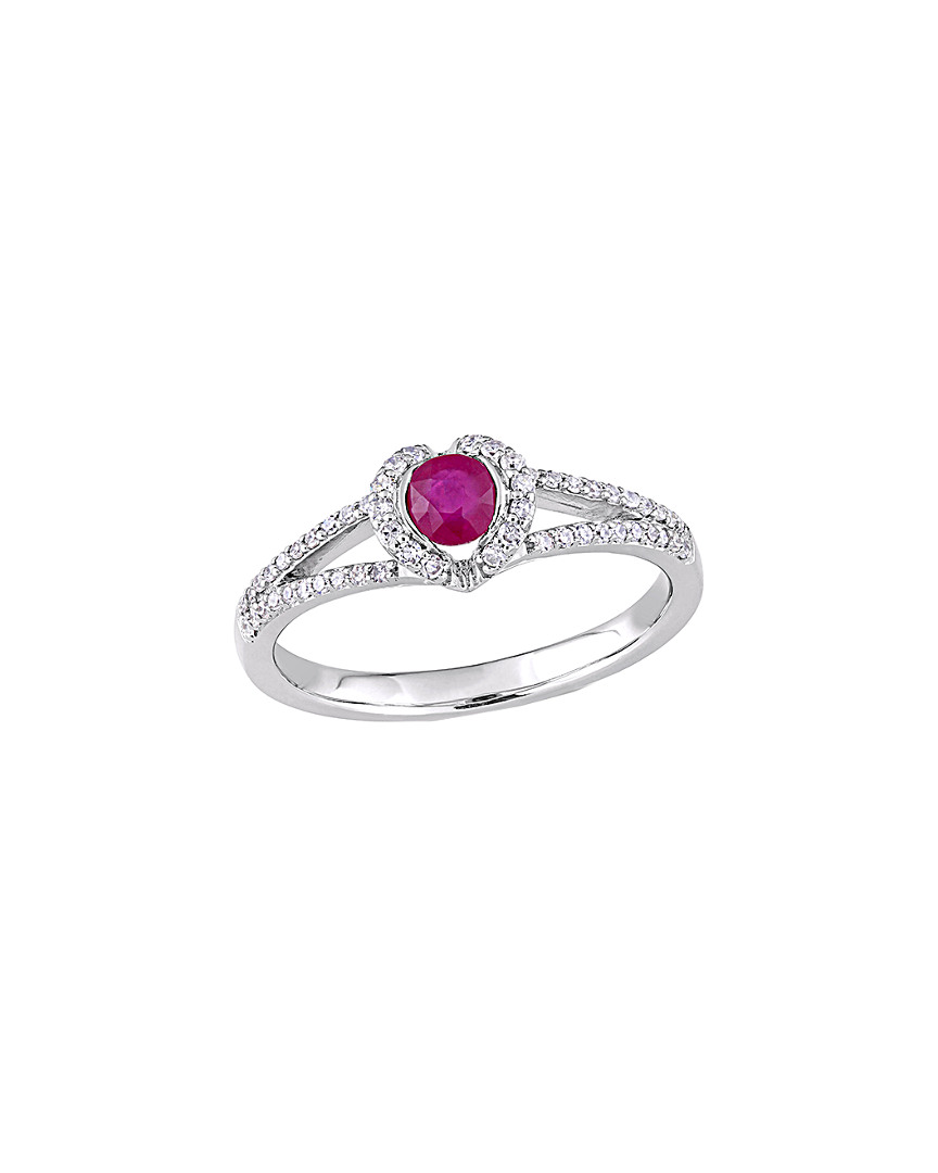 Rina Limor 14k 0.54 Ct. Tw. Diamond & Ruby Ring