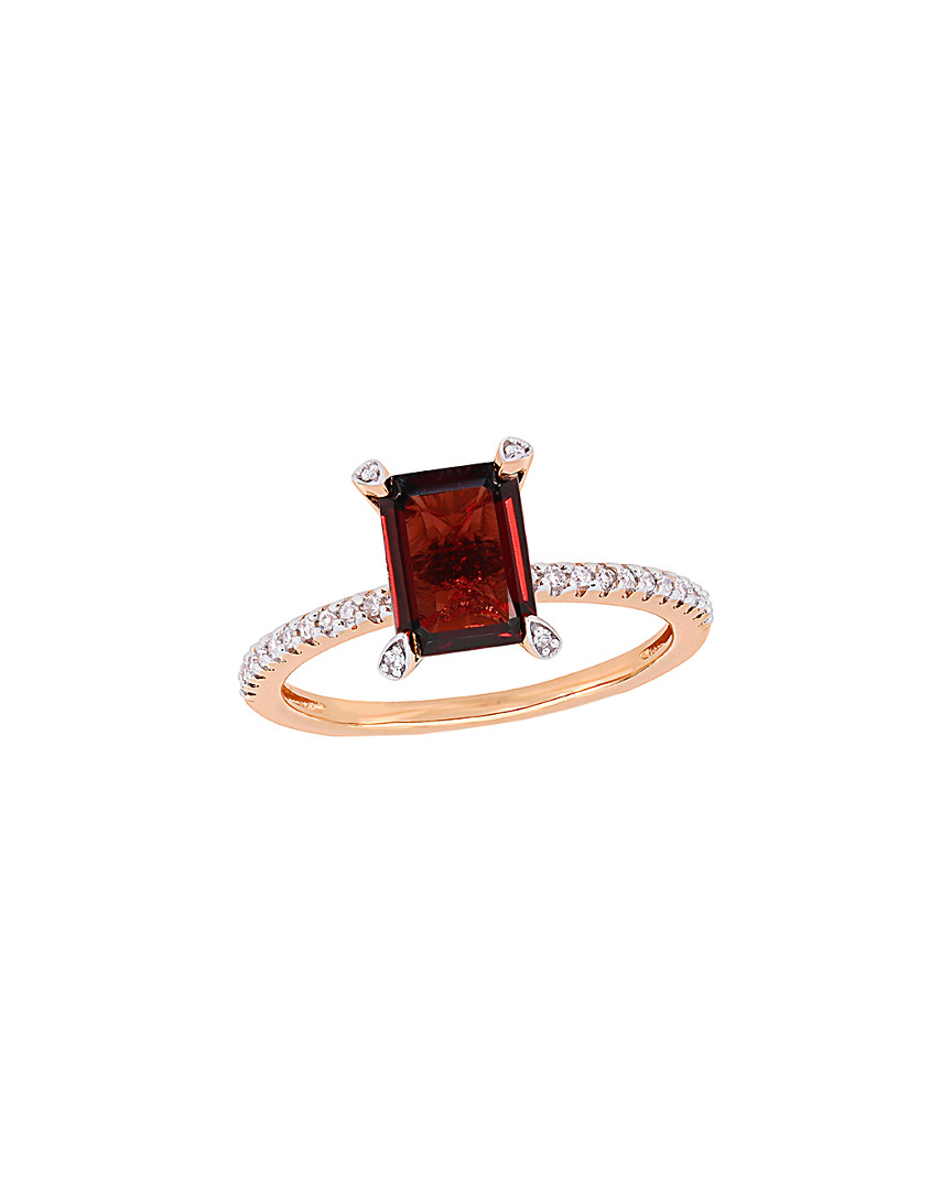 Rina Limor 10k Rose Gold 2.23 Ct. Tw. Diamond & Garnet Ring