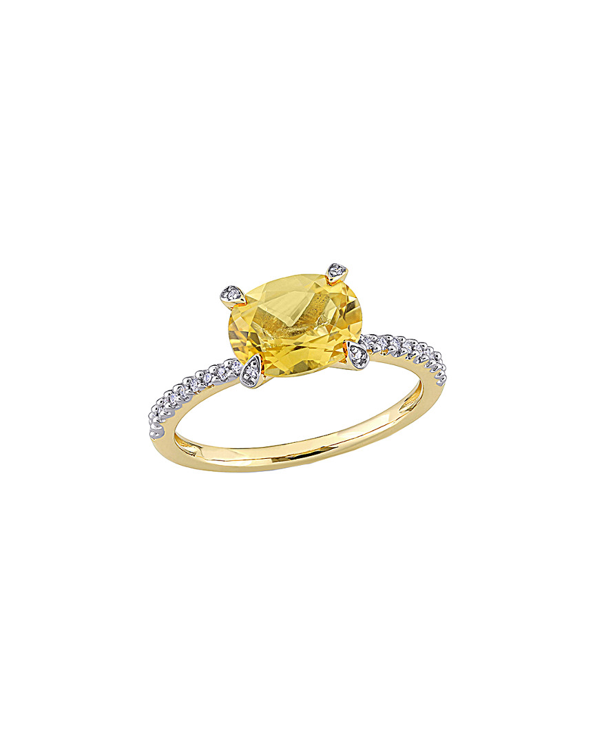 Rina Limor 10k 1.75 Ct. Tw. Diamond & Citrine Ring