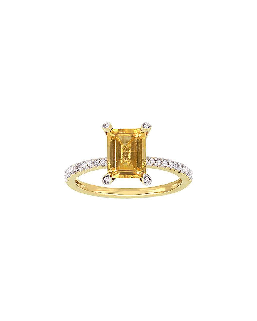 Rina Limor 10k 1.60 Ct. Tw. Diamond & Citrine Ring