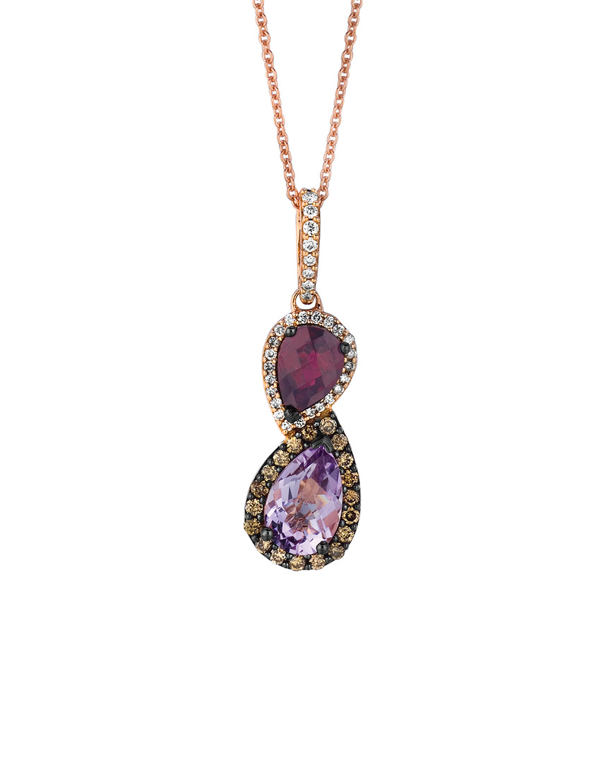 Le Vian 14k Rose Gold 2.41 Ct. Tw. Diamond & Gemstone Necklace