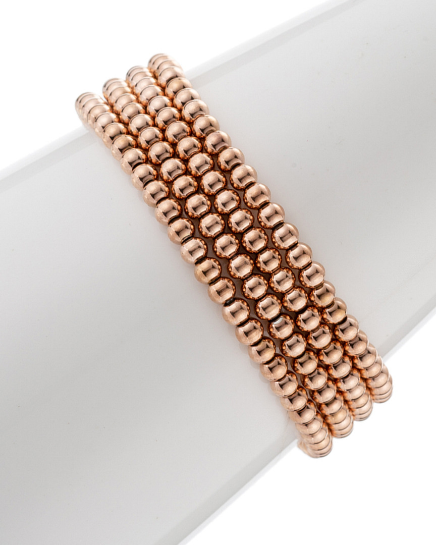 Eye Candy La Luxe Collection 18k Plated Set Of 4 Beaded Stretch Bracelets