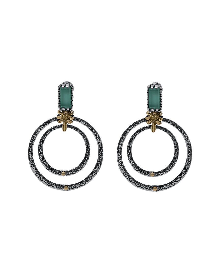 Konstantino 18k & Silver Chalcedony Earrings In Green