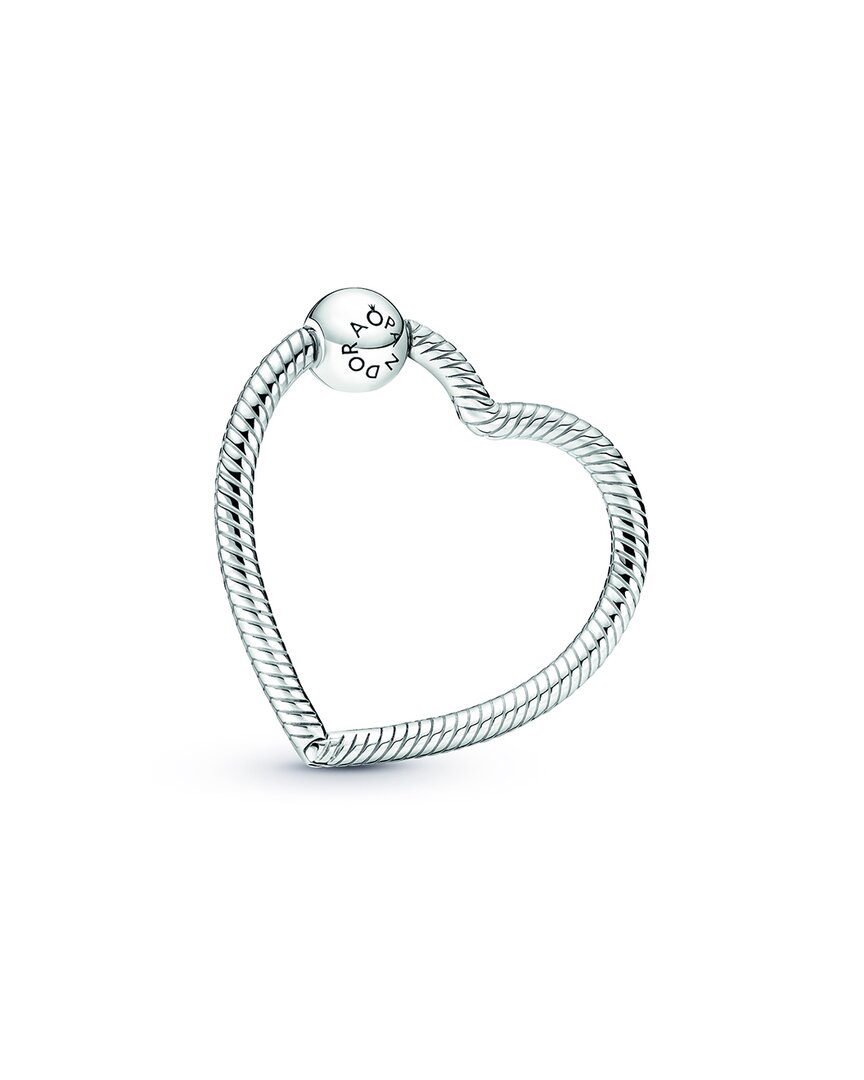 Pandora Moments Silver Heart Charm Holder In Multi
