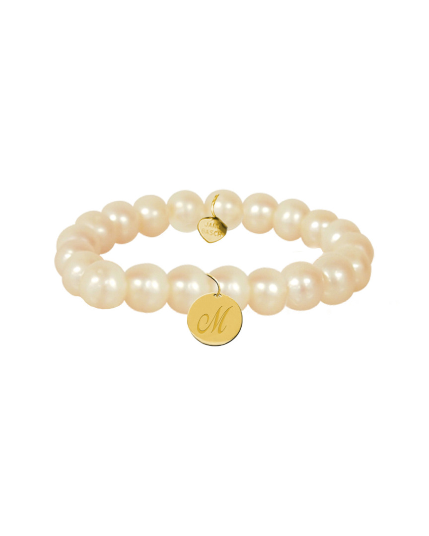 Jane Basch 14k 6-8mm Pearl Initial Bracelet In Multicolor