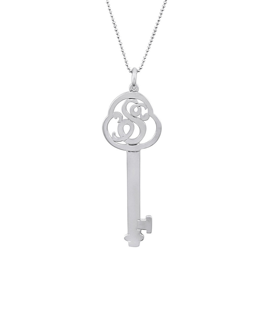 Shop Jane Basch Silver Initial Key Pendant (a-z) In Multicolor