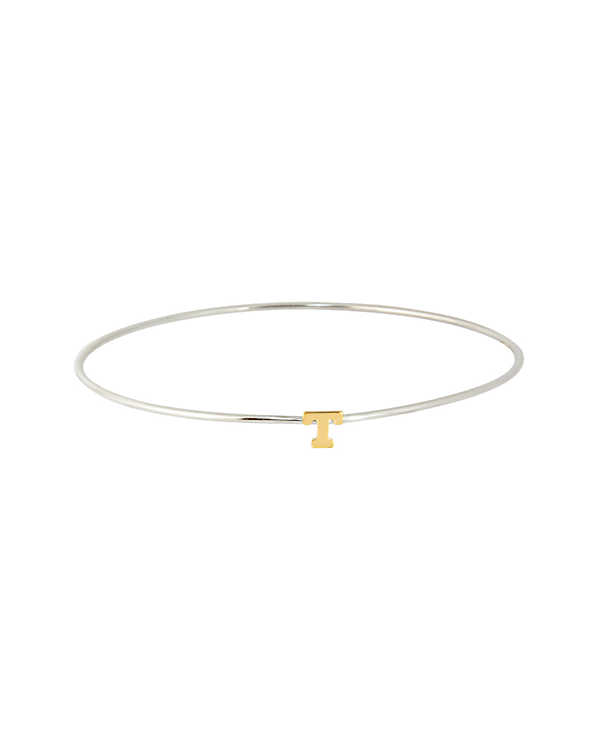Jane Basch 14K & Silver Initial Bangle (A-Z)