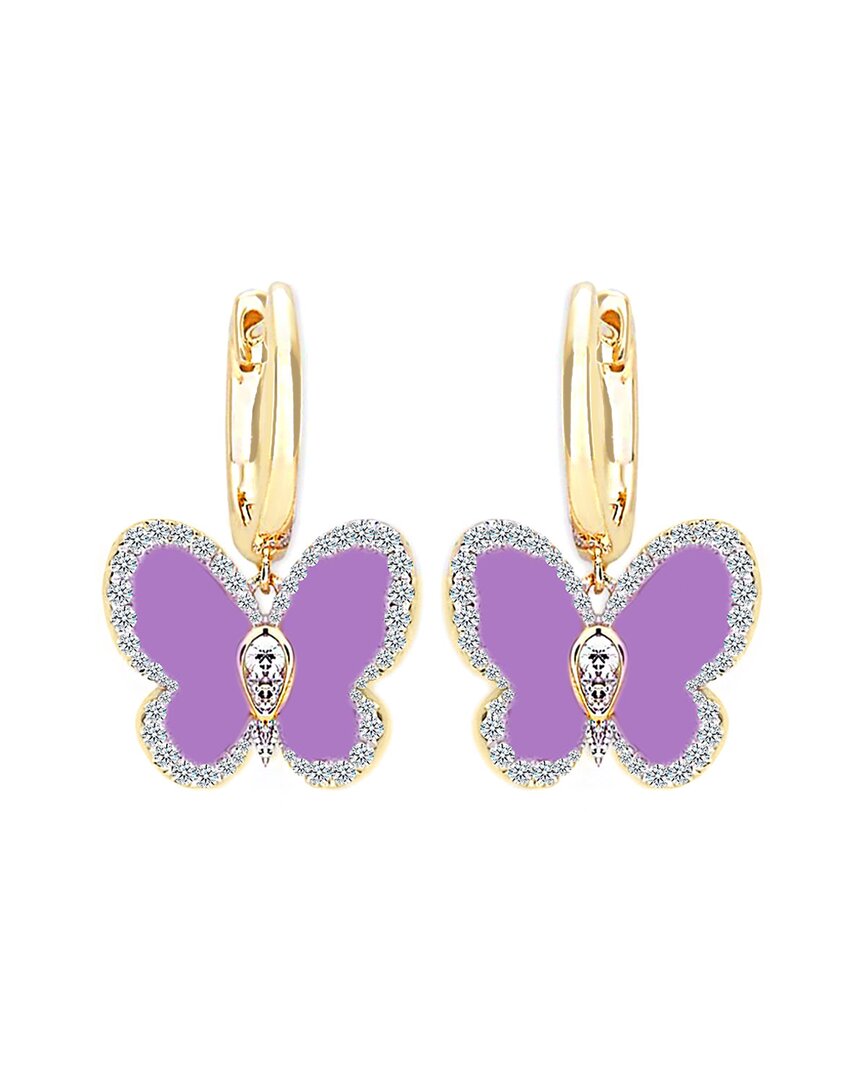 Gabi Rielle 14k Over Silver Enamel Butterfly Earrings