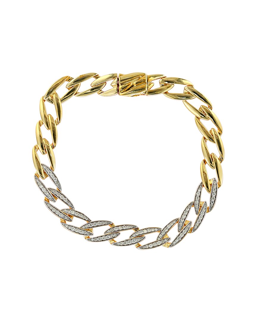 Effy Fine Jewelry Gold Over Silver 0.75 Ct. Tw. Diamond Bracelet In Gold