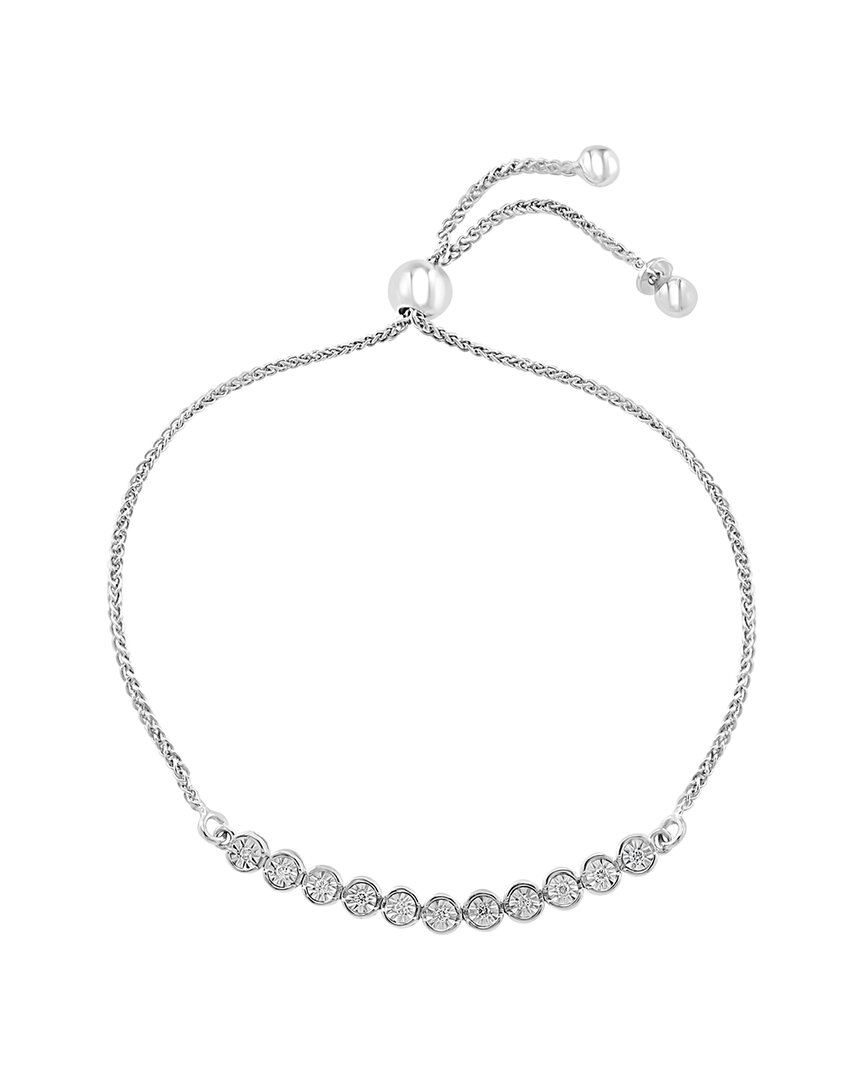 Effy Fine Jewelry Silver 0.09 Ct. Tw. Diamond Bracelet In Metallic
