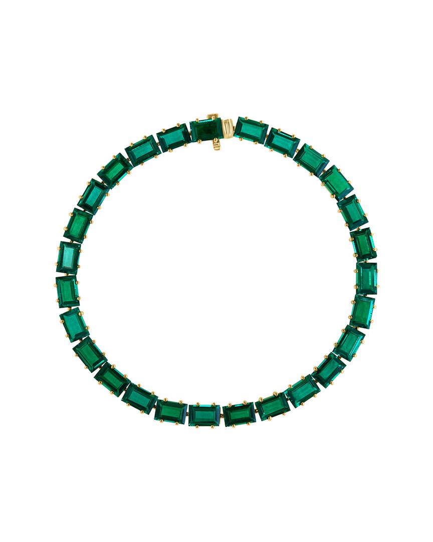 Effy Fine Jewelry 14k 16.67 Ct. Tw. Lab-grown Diamond & Lab-grown Emerald  Bracelet In Gold