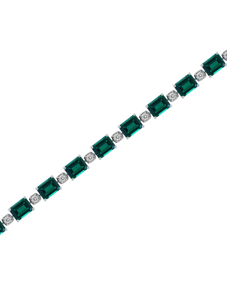 Effy Fine Jewelry 14k 20.78 Ct. Tw. Lab-grown Diamond & Lab-grown Emerald Bracelet In Metallic