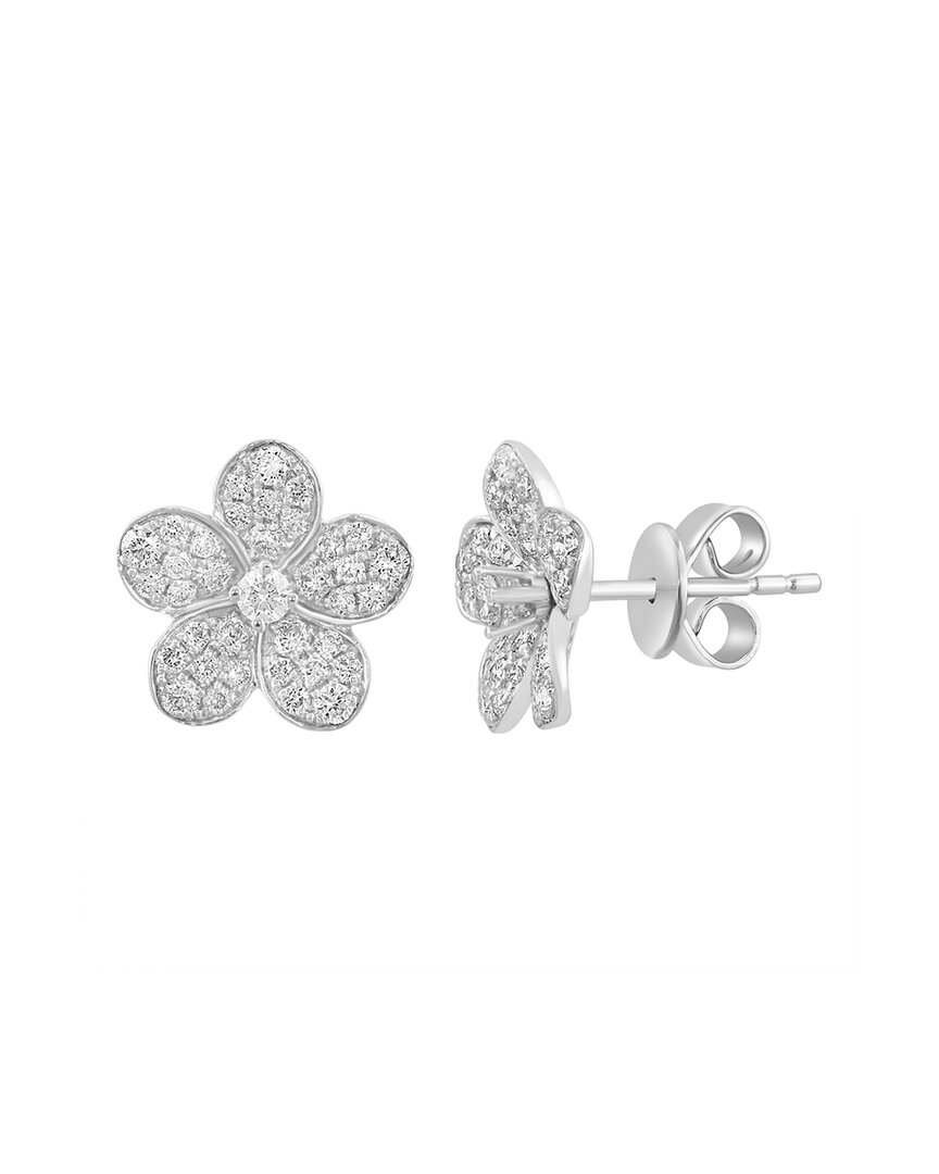 Effy Fine Jewelry Silver 0.80 Ct. Tw. Lab-grown Diamond Earrings In White