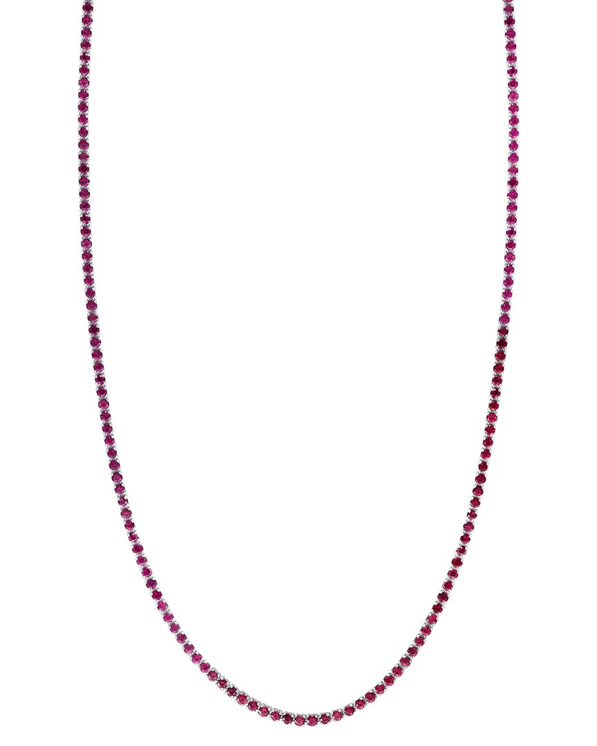 Effy Fine Jewelry Silver 6.88 Ct. Tw. Natural Ruby Necklace In Purple