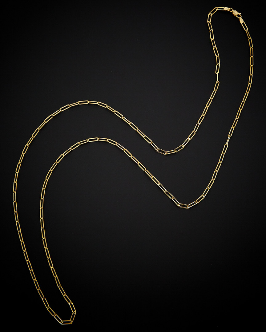 Italian Gold Polished Paperclip 36in Necklace
