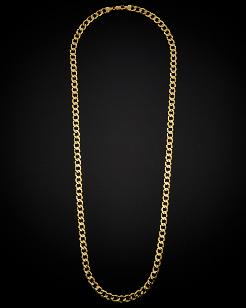 Italian Gold Air Solid Curb Link Necklace
