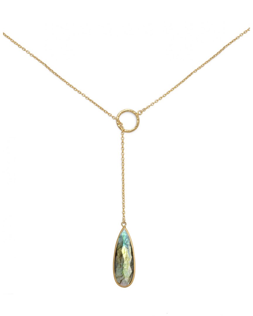Liv Oliver 18k Plated 25.00 Ct. Tw. Labradorite Necklace In Gold