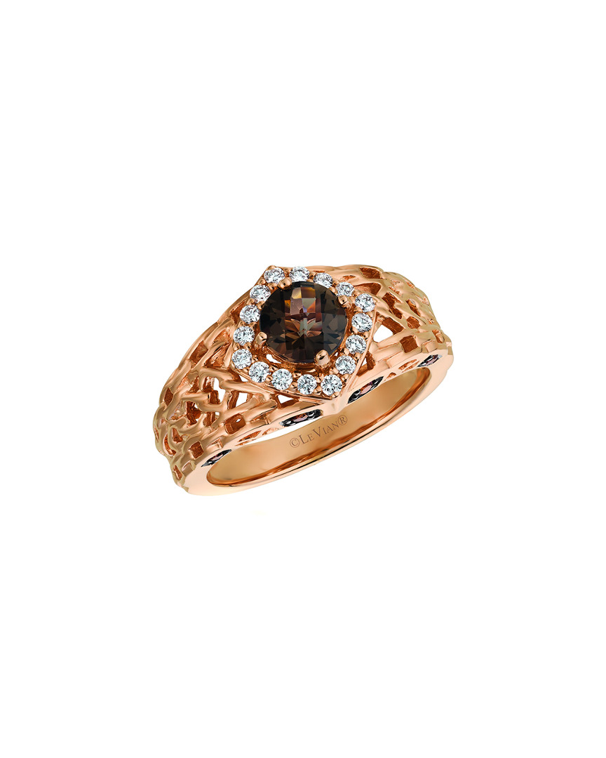 Le Vian 14k Rose Gold 0.95 Ct. Tw. Diamond & Chocolate Quartz Ring