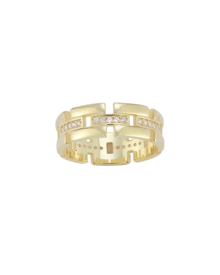Chloe & Madison Chloe And Madison 14k Over Silver Cz Bold Link Ring
