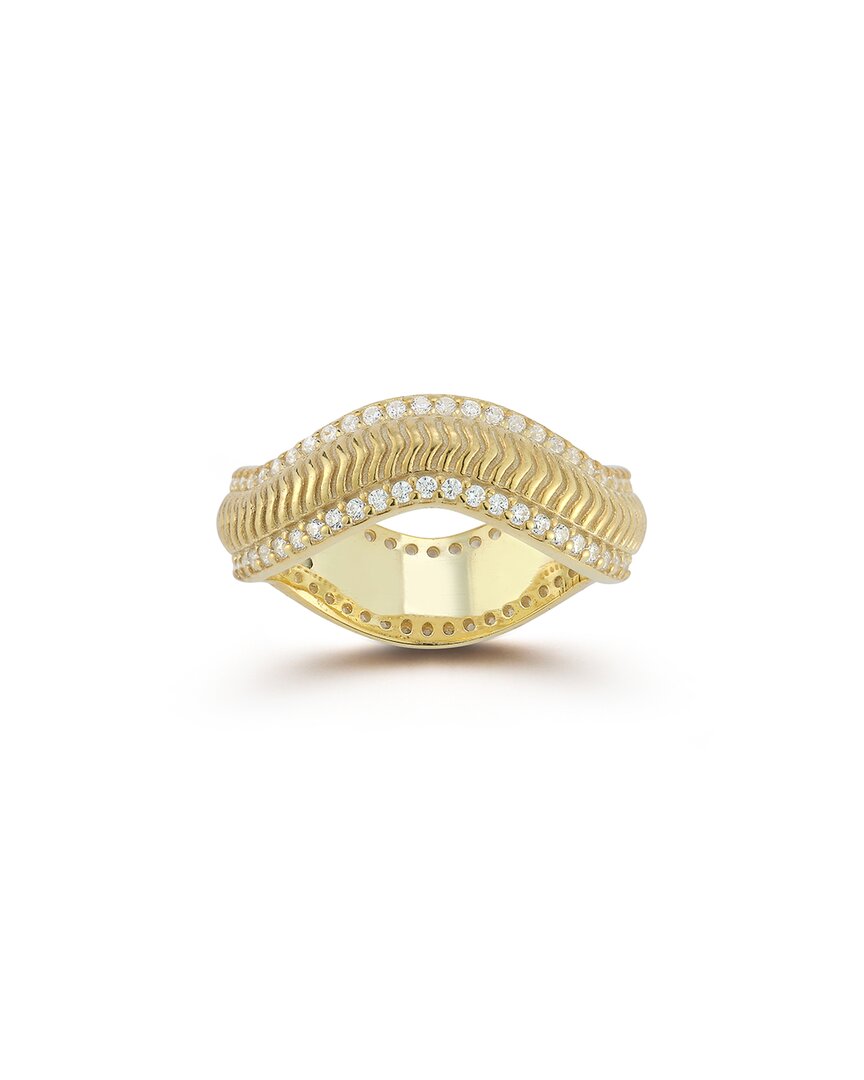 Chloe & Madison Chloe And Madison 14k Over Silver Cz Bold Wave Ring