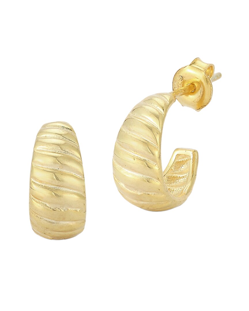 Chloe & Madison Chloe And Madison 14k Over Silver Croissant Hoops