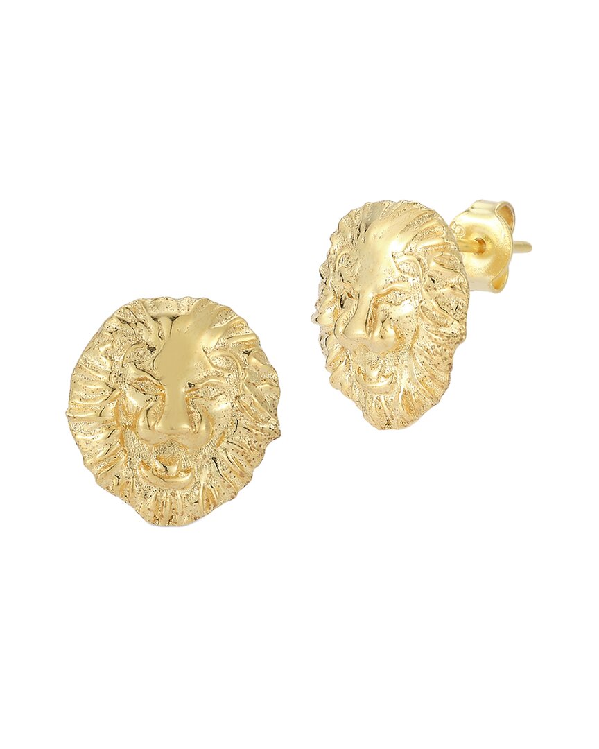 Chloe & Madison Chloe And Madison 18k Over Silver Lion Studs