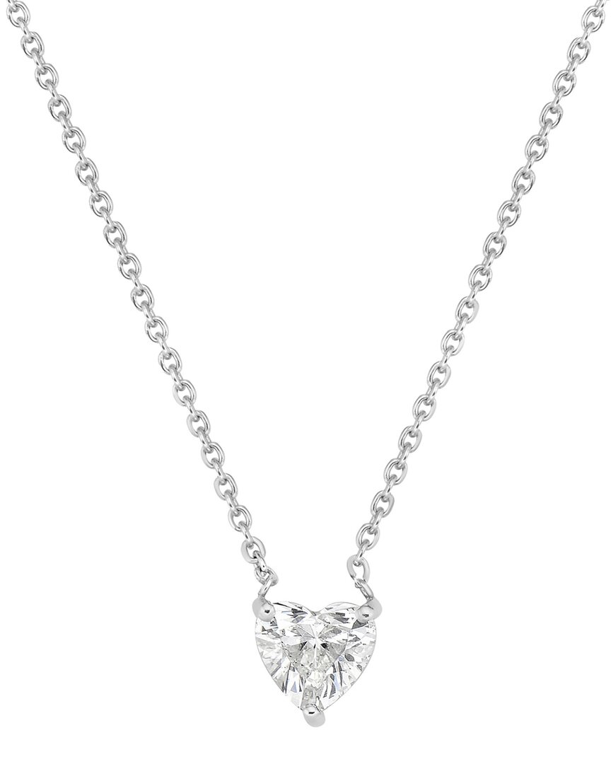 Shop Forever Creations Usa Inc. Forever Creations 14k 0.45 Ct. Tw. Diamond Heart Solitaire Pendant Necklace