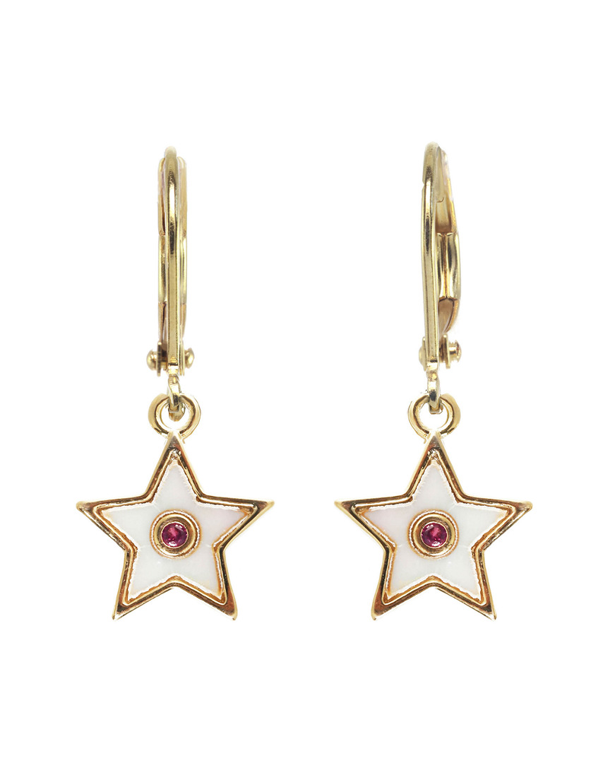 Rachel Reinhardt Gold Filled Cz & Enamel Star Earrings