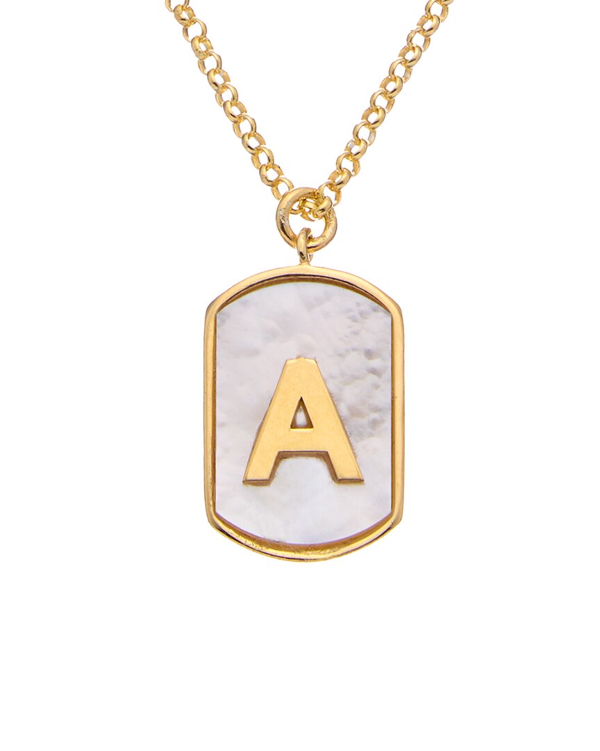 Meshmerise 18k Italian Gold Vermeil Pearl Initial Necklace (a-z)
