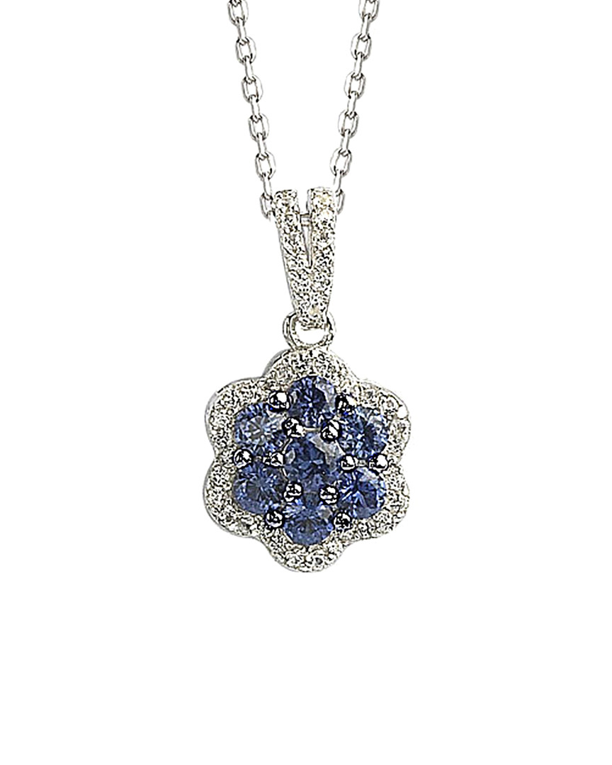 Suzy Levian Silver Sapphire Necklace