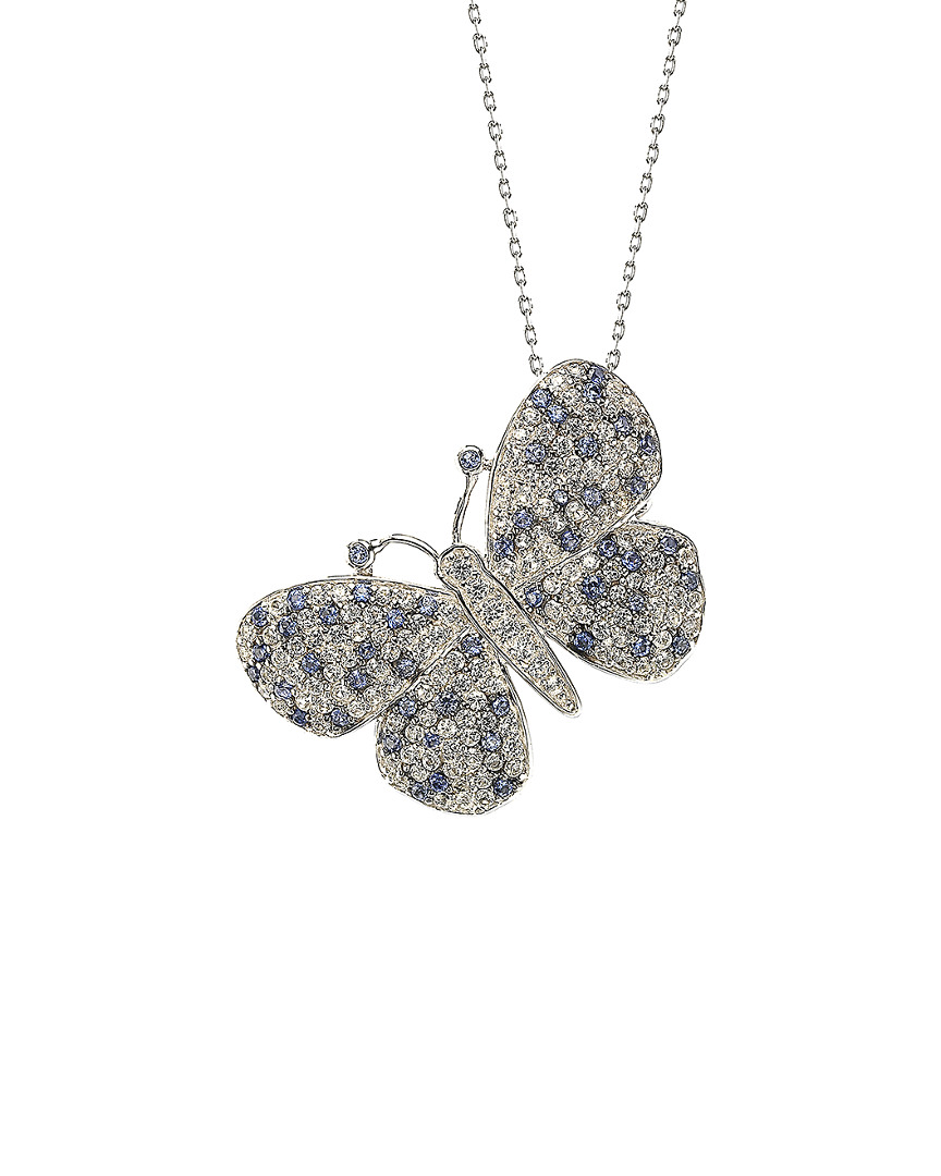 Suzy Levian Silver Sapphire Pendant Brooch