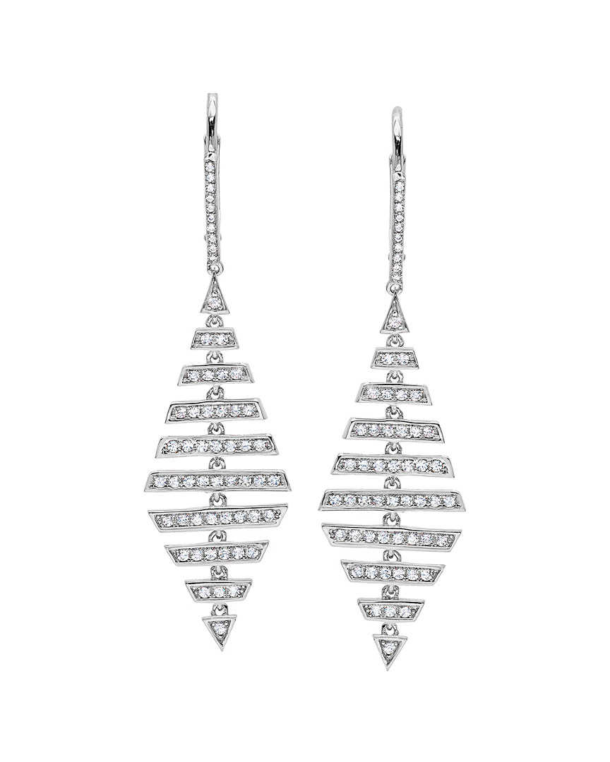 Crislu Silver & Platinum Cz Earrings
