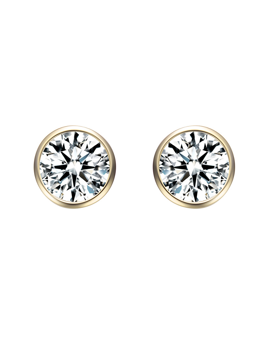 Genevive 18k Over Silver Cz Studs