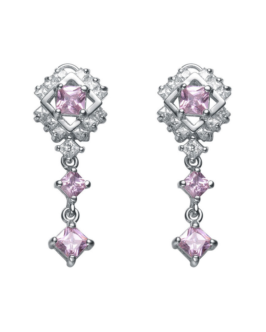 Genevive Silver Cz Drop Earrings