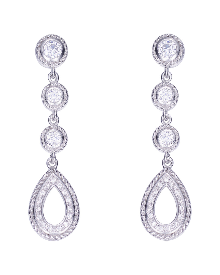 Genevive Silver Cz Drop Earrings