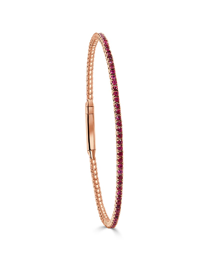Sabrina Designs 14k Rose Gold 1.90 Ct. Tw. Ruby Flexible Bangle Bracelet