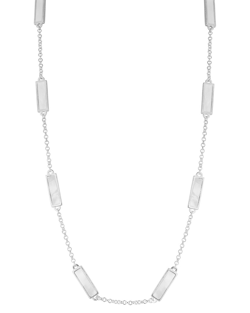Sphera Milano Silver Pearl Bar Necklace