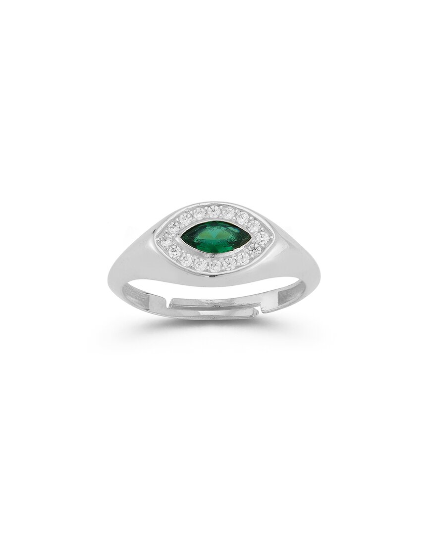 Sphera Milano Silver Cz Marquise Signet Ring