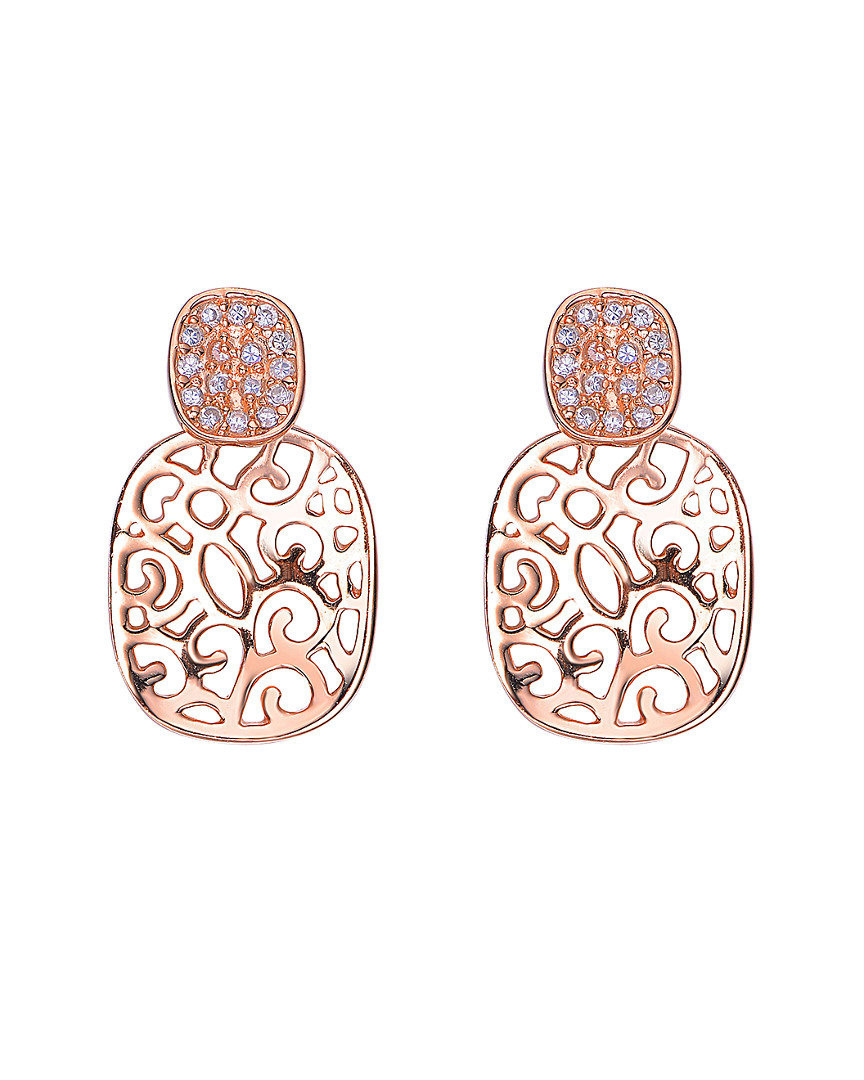 Genevive Rose Gold Over Silver Earrings
