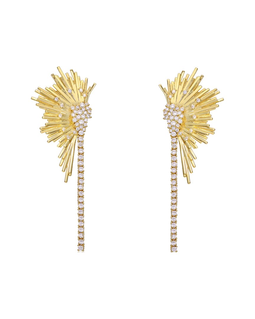 Rachel Glauber 14k Plated Cz Statement Earrings