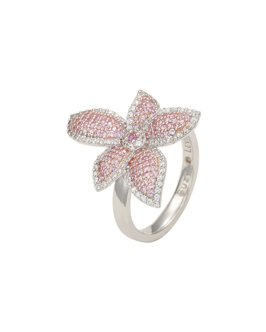 Shop Suzy Levian Silver 0.02 Ct. Tw. Diamond & Sapphire Ring
