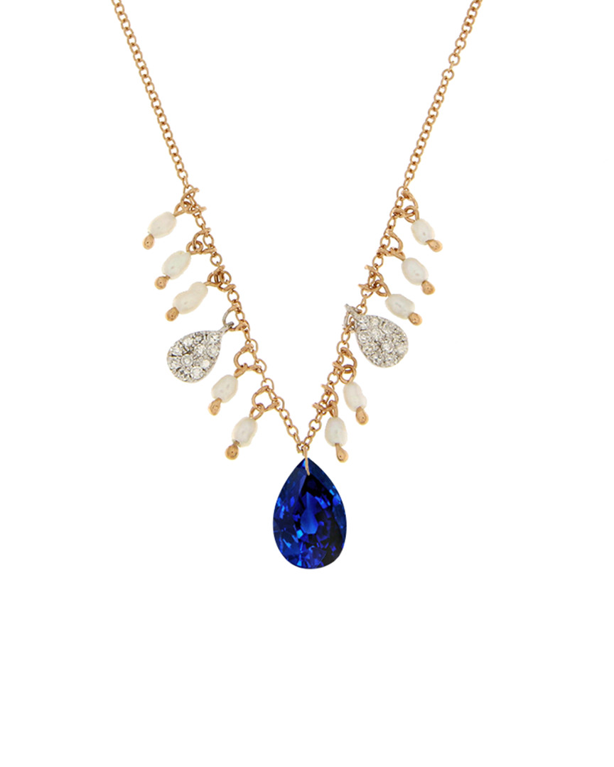 Meira T 14k 1.42 Ct. Tw. Diamond & Blue Sapphire Necklace