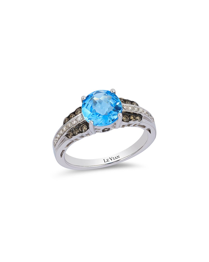 Le Vian ® 14k White Gold® 2.05 Ct. Tw. Diamond & Blue Topaz Ring