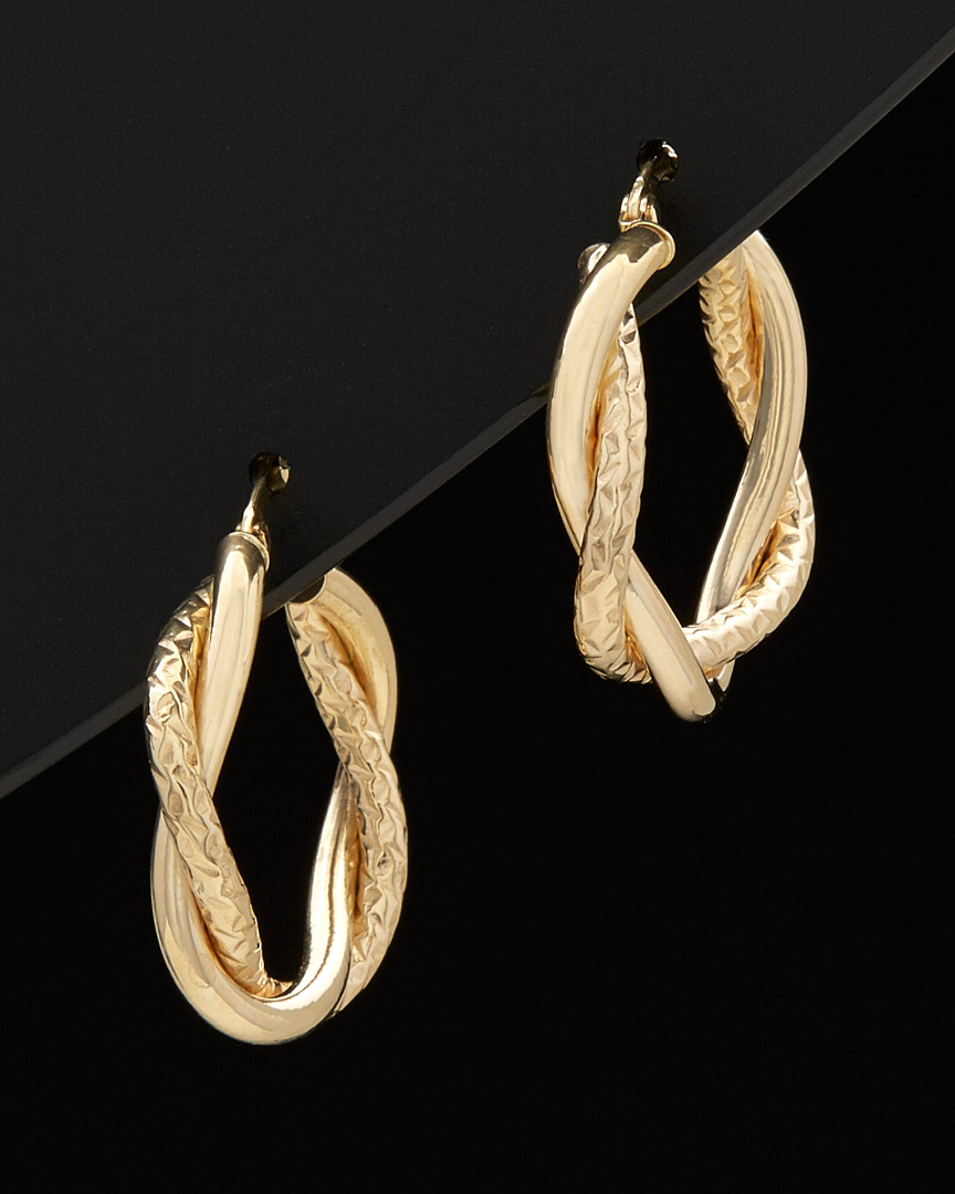 ITALIAN GOLD 14K ITALIAN GOLD INTERTWINED HOOPS