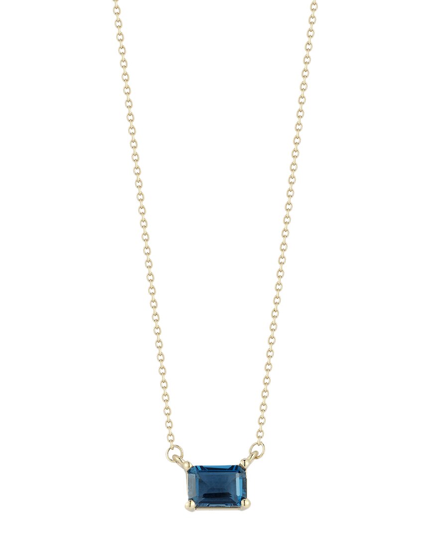 Ember Fine Jewelry 14k London Blue Topaz Solitaire Necklace