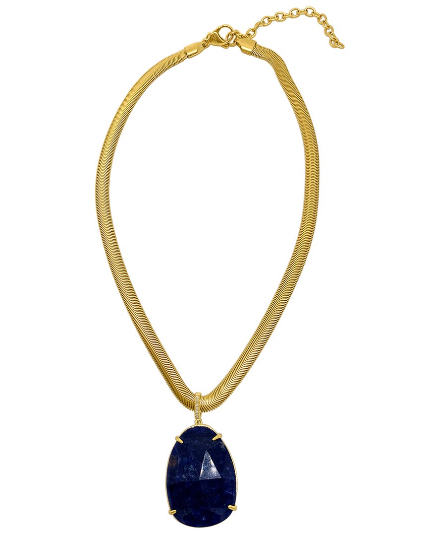 Shop Adornia Fine Jewelry 14k Over Silver 26.10 Ct. Tw. Diamond & Sapphire Snake  Chain Necklace