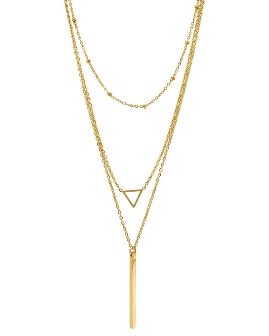 Adornia Tarnish Resistant 14k Gold Plated Layered Pendant Necklace Set