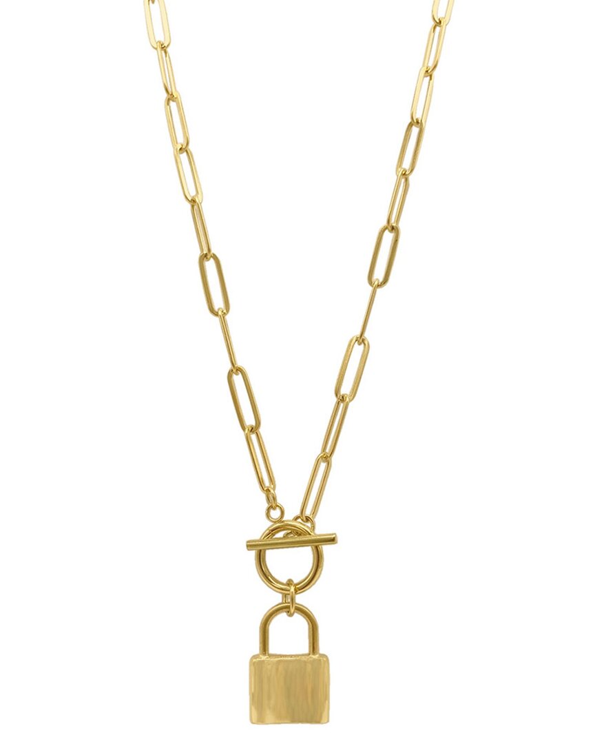 Shop Adornia 14k Plated Lock Paperclip Chain Necklace