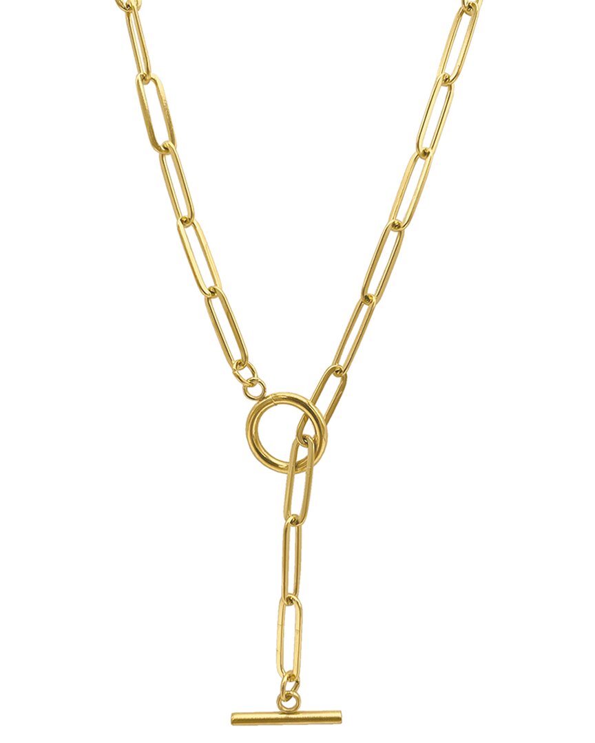 Shop Adornia 14k Plated Paperclip Chain Lariat Necklace