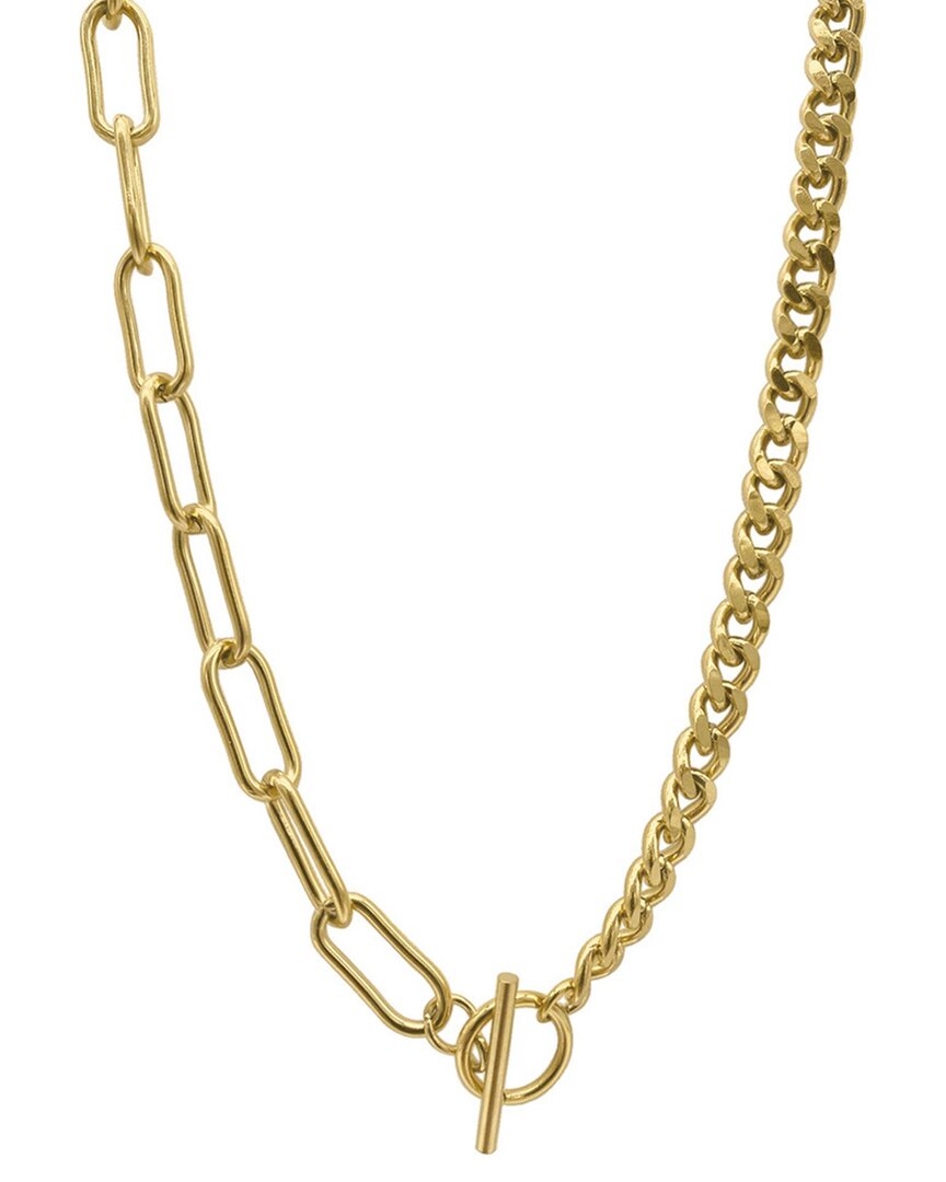 Adornia 14k Plated Curb Paperclip Chain Necklace